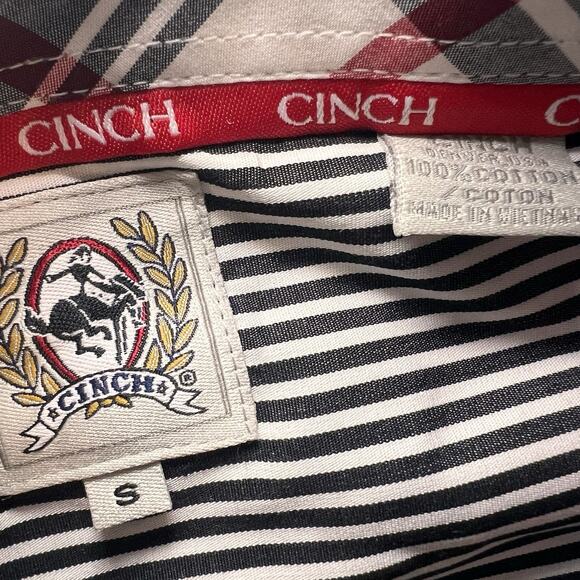 Cinch Western Shirt Size S Black White Striped Button Rodeo Flip Cuff Cowboy NFR - Picture 5 of 11